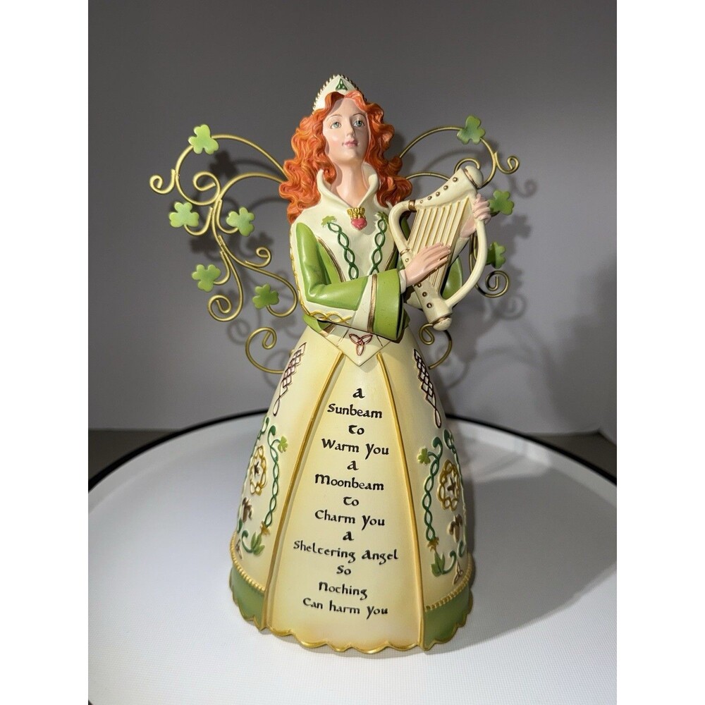 LENOX RESIN AMERICAN BY DESIGN COLLECTION EMERALD WISHES ANGEL FIGURINE 10" Mint